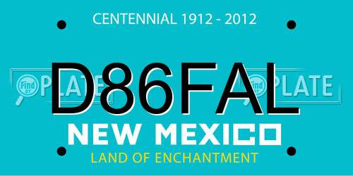 D86FAL New Mexico License Plate
