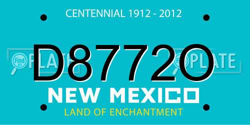 D8772O New Mexico License Plate