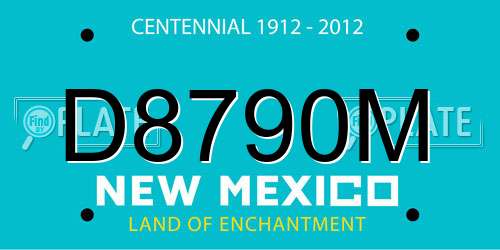D8790M New Mexico License Plate