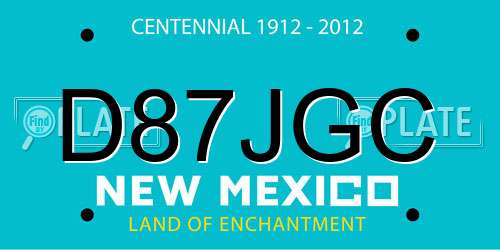 D87JGC New Mexico License Plate