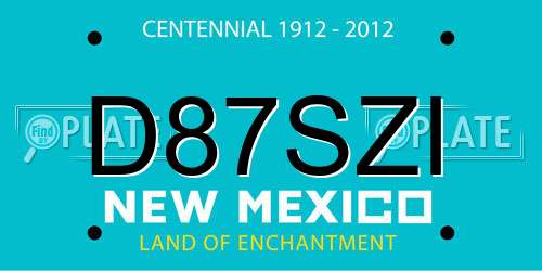 D87SZI New Mexico License Plate