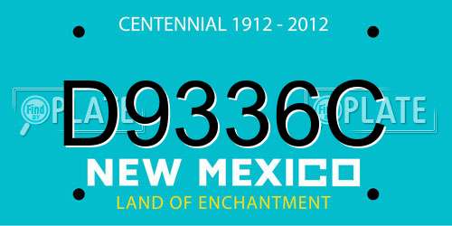 D9336C New Mexico License Plate