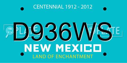 D936WS New Mexico License Plate