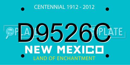 D9526C New Mexico License Plate