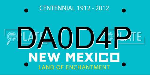 DA0D4P New Mexico License Plate