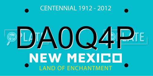 DA0Q4P New Mexico License Plate