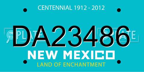 DA23486 New Mexico License Plate