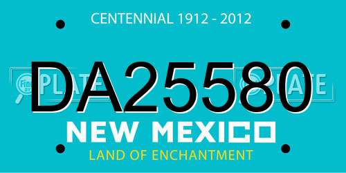 DA25580 New Mexico License Plate