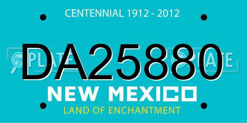 DA25880 New Mexico License Plate