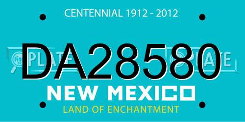 DA28580 New Mexico License Plate