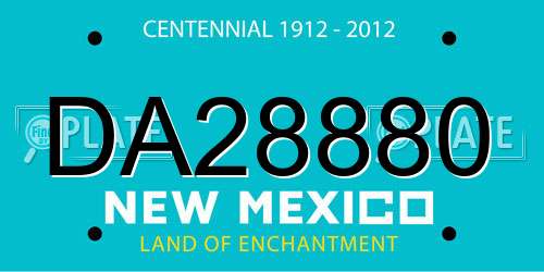 DA28880 New Mexico License Plate