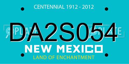 DA2S054 New Mexico License Plate