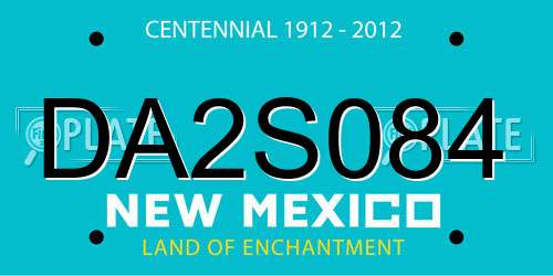 DA2S084 New Mexico License Plate