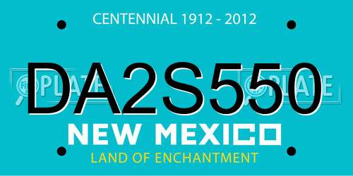 DA2S550 New Mexico License Plate