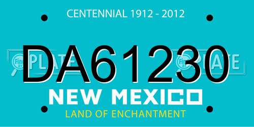 DA61230 New Mexico License Plate