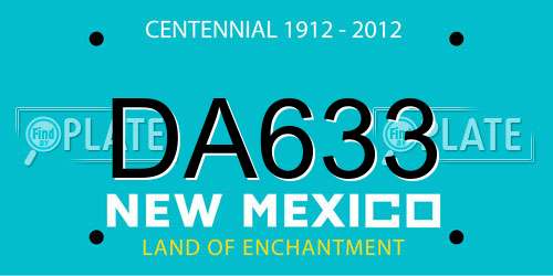 DA633 New Mexico License Plate