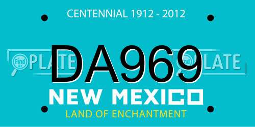 DA969 New Mexico License Plate