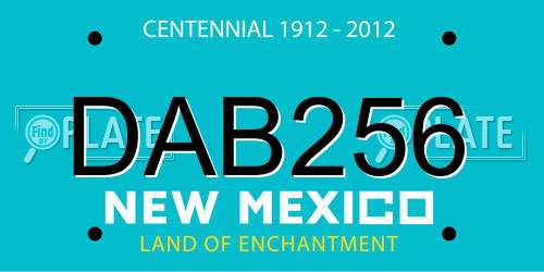 DAB256 New Mexico License Plate