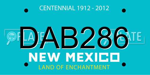 DAB286 New Mexico License Plate