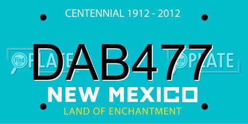 DAB477 New Mexico License Plate