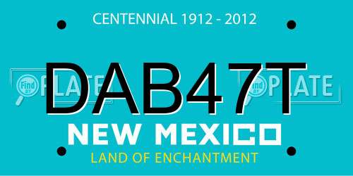 DAB47T New Mexico License Plate