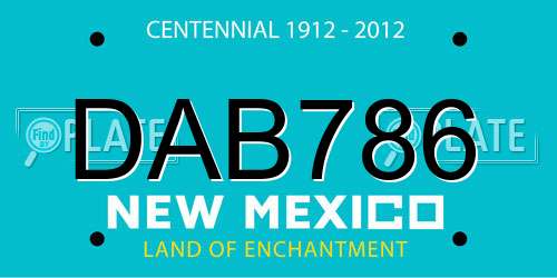 DAB786 New Mexico License Plate