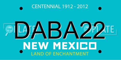 DABA22 New Mexico License Plate