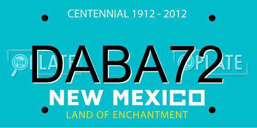 DABA72 New Mexico License Plate