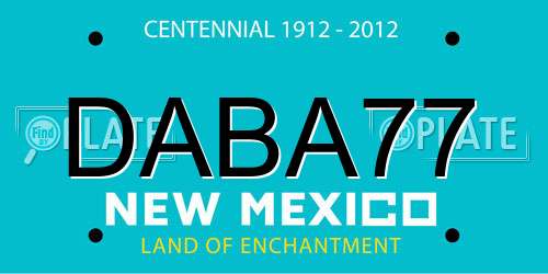 DABA77 New Mexico License Plate
