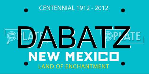 DABATZ New Mexico License Plate