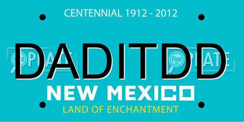 DADITDD New Mexico License Plate