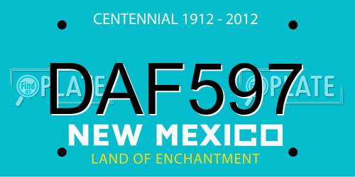DAF597 New Mexico License Plate