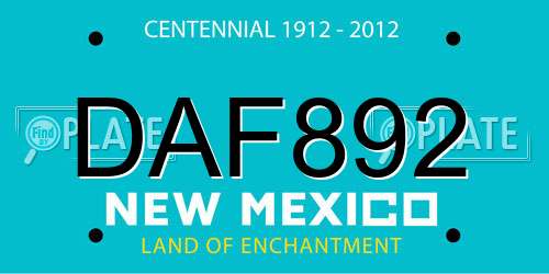 DAF892 New Mexico License Plate