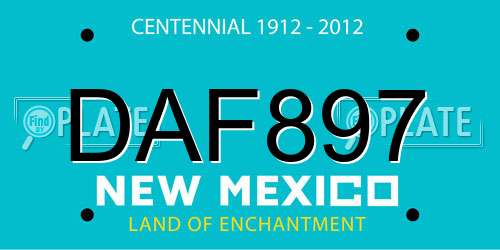 DAF897 New Mexico License Plate