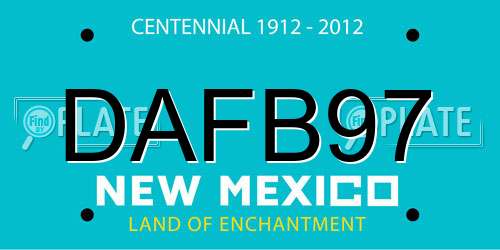DAFB97 New Mexico License Plate