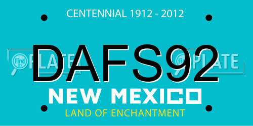 DAFS92 New Mexico License Plate