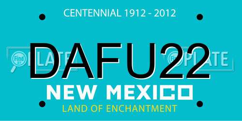 DAFU22 New Mexico License Plate