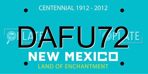 DAFU72 New Mexico License Plate