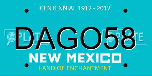 DAGO58 New Mexico License Plate