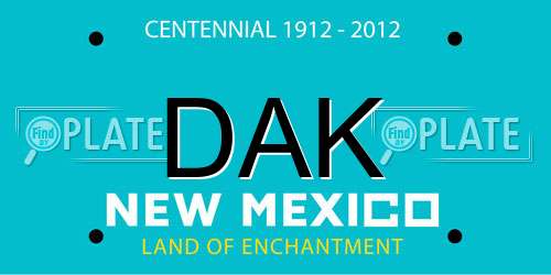 DAK New Mexico License Plate