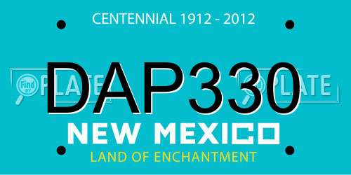 DAP330 New Mexico License Plate