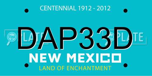 DAP33D New Mexico License Plate
