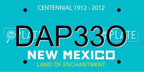 DAP33O New Mexico License Plate