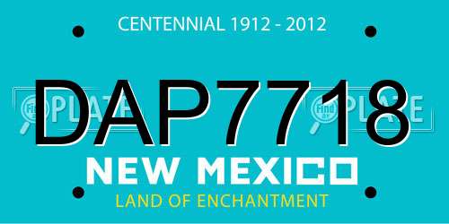 DAP7718 New Mexico License Plate