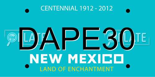 DAPE30 New Mexico License Plate