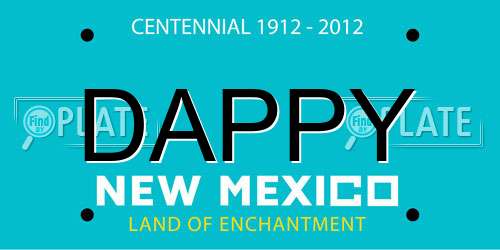 DAPPY New Mexico License Plate