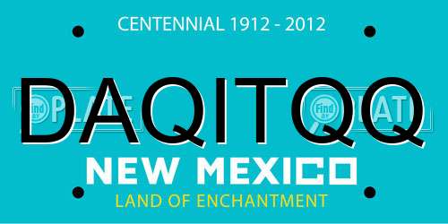 DAQITQQ New Mexico License Plate