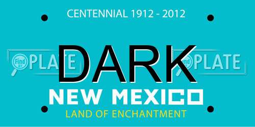 DARK New Mexico License Plate