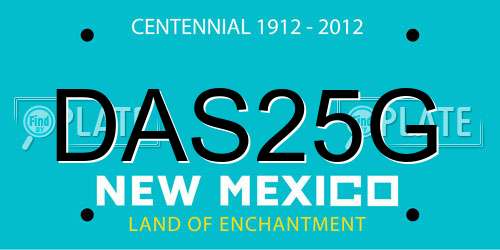 DAS25G New Mexico License Plate