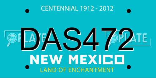 DAS472 New Mexico License Plate